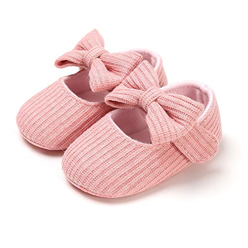 Baby Girls Bowknot Crib Shoes Soft Sole Mary Jane Ballet Flats Infant Prewalker Dress Shoes2