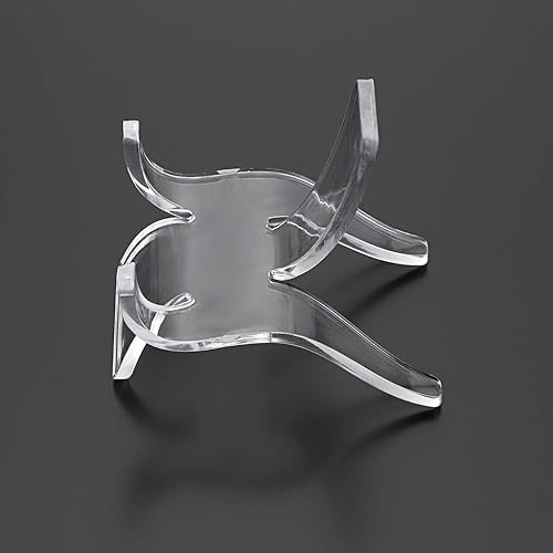 Miniatura 9 de Hipiwe Paquete de 10 soportes de exhibición triangulares acrílicos Caballete de exhibición de plástico transparente para geodas, rocas, ágata