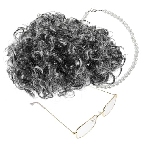 OATIPHO おばあちゃん コスプレ 女性用 仮装 コスチューム 付き から ネックレス メガネ 大人用 舞台 表演 ハロウィン パーティー 服装