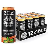 ZOA Zero Sugar Energy Drink, Wild Orange, 16 oz. (12 Pack) - Supports Immunity, Focus, Hydration, Body & Energy - 100% DV Vitamins C, B6 & B12