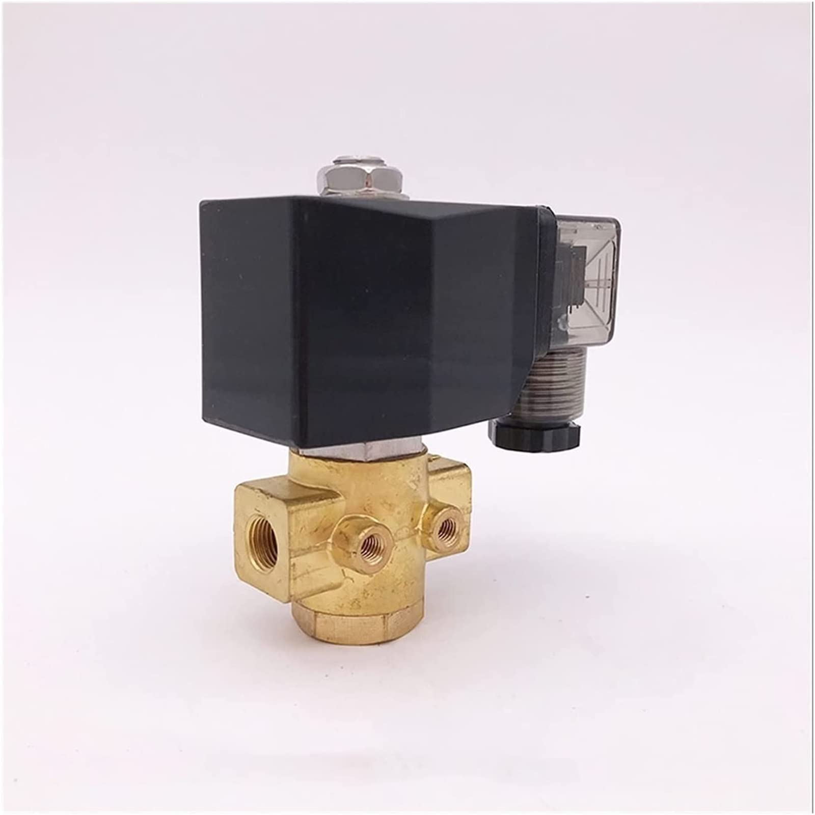 HDPHCRIUN 90bar 2way Brass Water High Pressure Solenoid Valve 1/4inch 220VAC Orifice 1mm N/O Type Useful(AC380V)