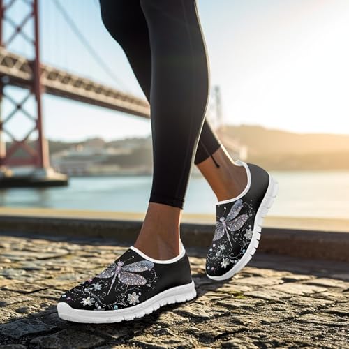 Image of Hummingbird Floral Print Lightweight Walking Shoes for Women Mesh Casual Sneakers Size 5-10.5
