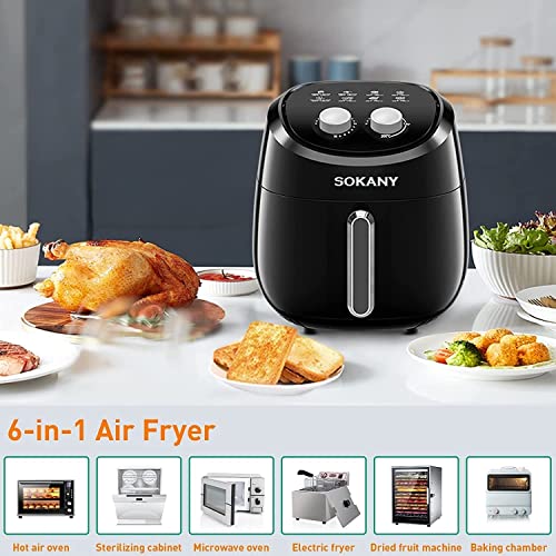 Image of 4 Liter Air Fryer 1500W Oven with Touch Control Panel with 6 Cooking Presets Timer Selection and Fully Adjustable Temperature Control (Black)