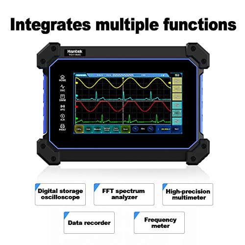 Image of Hantek Touch Screen Tablet Oscilloscope 4 Channel 250MHZ 1GSa /S Digital Oscilloscope + Multimeter 2 in 1 Oscilloscope Type C +8M Large Storage(TO1254C)