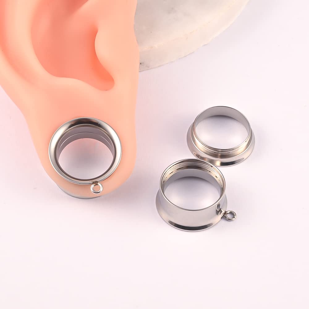 3 Pairs Set DIY Tunnels Plugs Gauges for Ears Piercing Jewelry Black Gold 2g 0g Stainless Steel Ear Dangle Accessories For Women Mens: 10mm(00g) Black-Style II