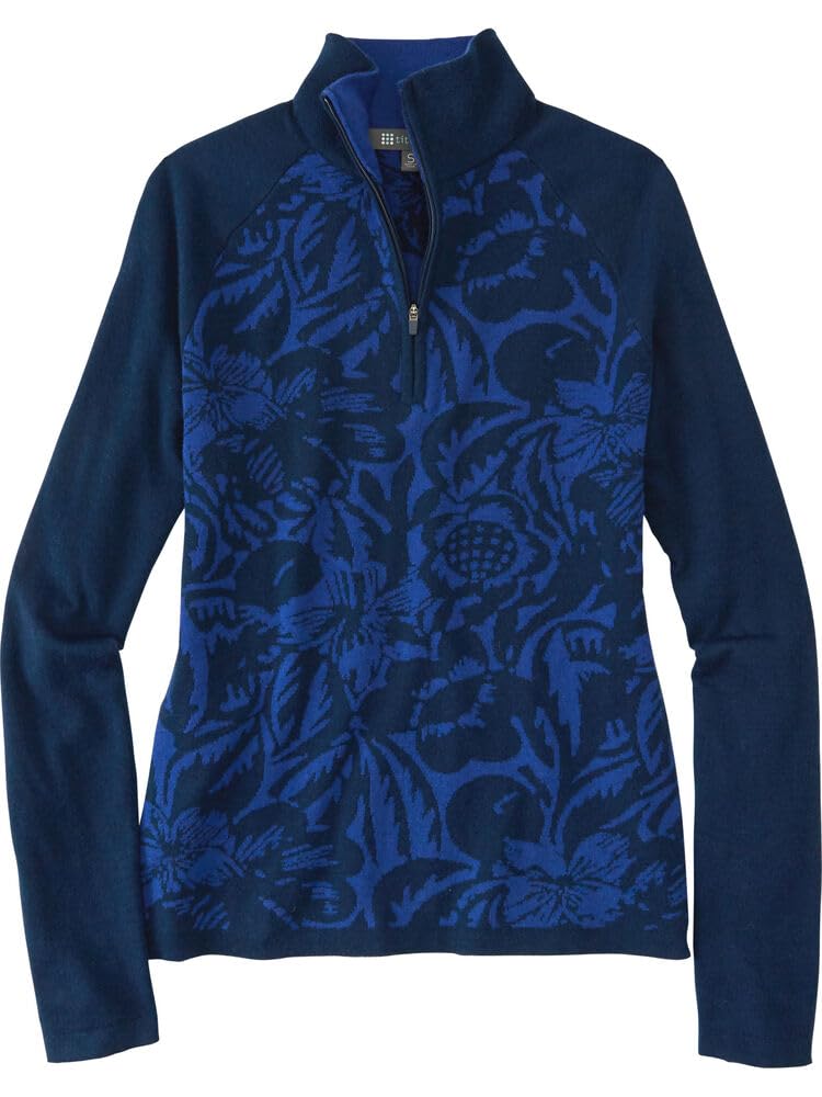 Title Nine Women's V-Neck Wool Cardigan Super Power 1/4 Zip Sweater, Long Sleeve