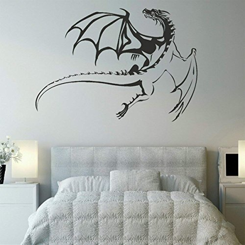Vinilo Decorativo Dragón Negro, Adhesivo Pared 30x35