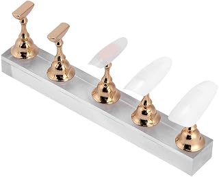 Nail Tips Stand Holder False Nail Holder Set Nail Art Practice Holder Gold Magnetic Nail Display Shelf