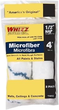 Whizz 74013 4 x 0.5 in. Microfiber Roller Refill44; 2 Pack