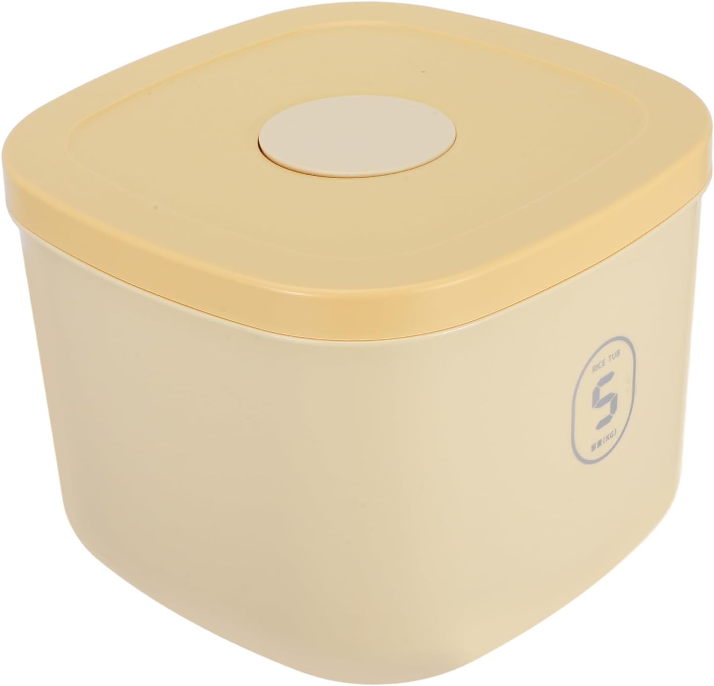 Small Yellow Airtight Pet Food Storage Bin for Cat and Dog Food Vacuum-sealed Grain Container with Moisture-proof Lid for Home Use