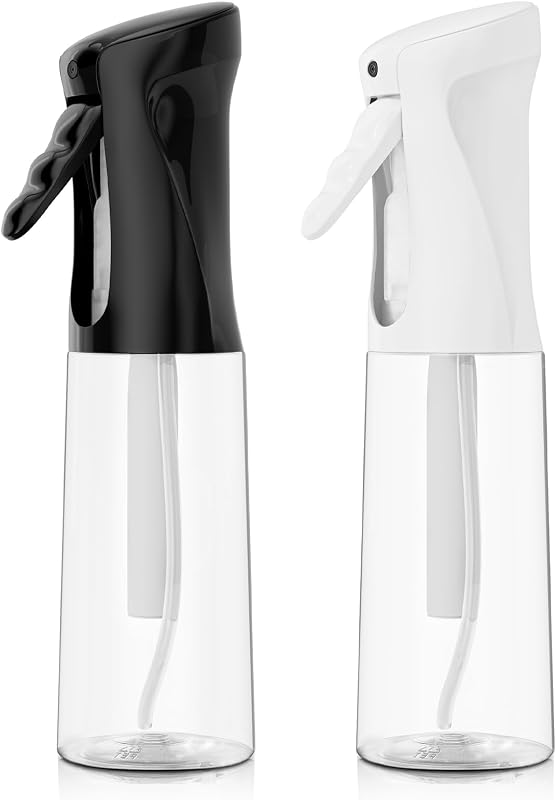 Botella de spray continuo para cabello (10,1 oz/300 ml) Paquete de 2 Home Essentials | Botellas de plástico vacías con rociador de agua ultrafina para limpieza, peinado, peluquero, pelo rizado, plantas de jardín