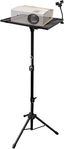 Sutekus Soporte para proyector portátil trípode para proyector con trípode inclinable de 180 para computadora portátil, ajustable de 22 a 47