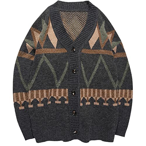 Veste tricotée street hip hop ample et rétro pour homme moderne