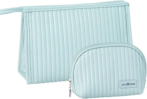 Miniatura 9 de Bonita bolsa de maquillaje, 2 bolsas de cosméticos para bolso, bolsa de maquillaje con muñeca, bolsas de período para mujeres y niñas, Crema