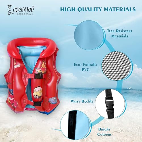 Image of Cockatoo Inflatable PVC Swimming Floats with Handles, Small Swimming Pool Floats