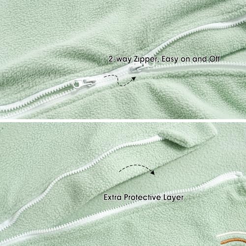 Image of PHF Warm Micro-Fleece Baby Sleep Sack 12-18 Months, Soft Baby Wearable Blanket, 2-Way Zipper Sleeping Bags, 2 Pack Comfy Sleeping Sack for Infant Newborn Boys, Large Size, Blue & Sage Green