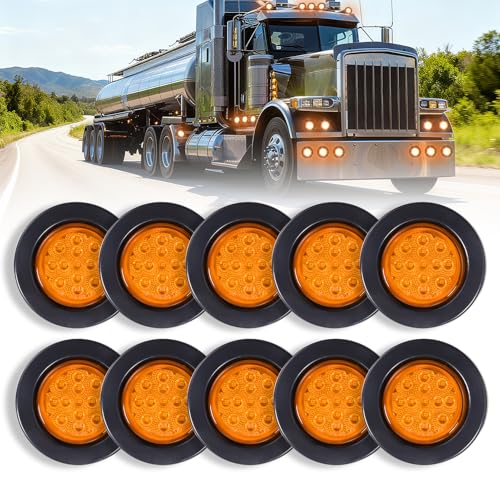 Image of 2.5 Inch 13 LED Side Marker Lights (Red Len Red Color) | Rubber Rings