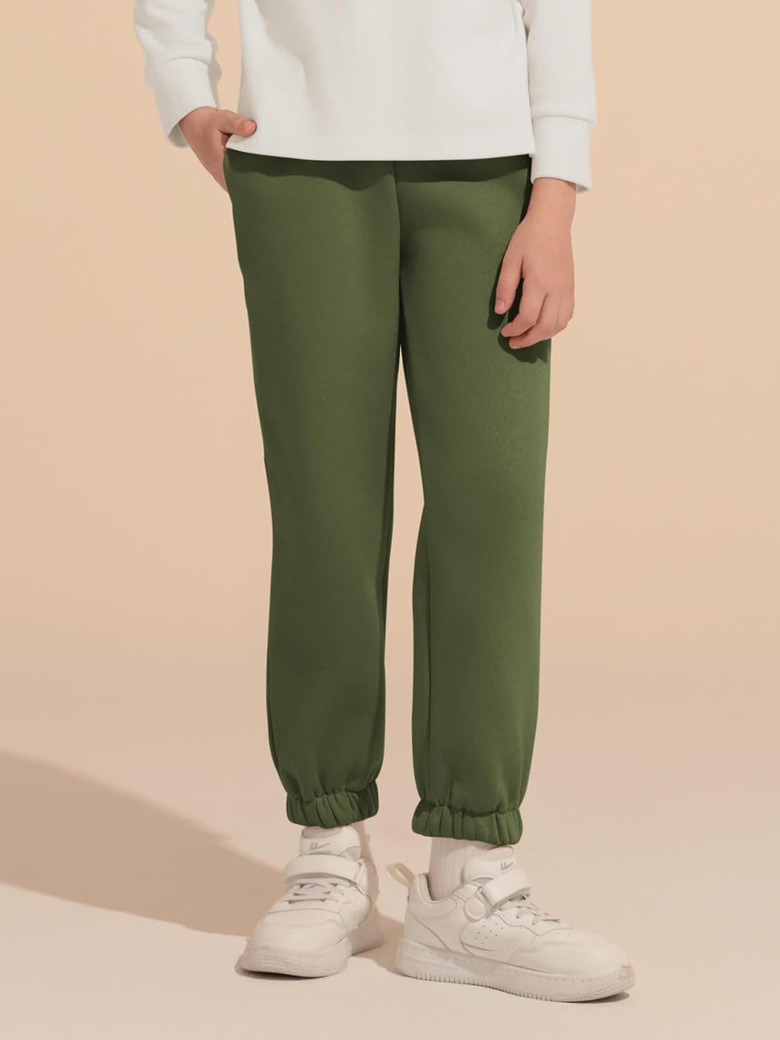 Haloumoning Boys Fleece Sweatpants Kids Elastic Waist Casual Joggers Active Athletic Pants with Pockets 5-14Y - Image 4