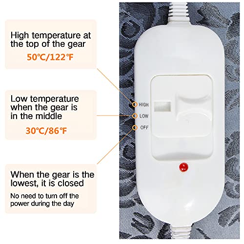 Hongyun Pet Heating Pad For Cat And Dog Indoor Warming Mat Waterproof Heated Mat With Chew Resistant Cord(17.7" X17.7) #TOP3