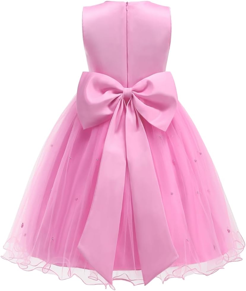 Galluria Flower Girls Sequin Dress Girls Dresses Birthday Princess Dress for Wedding Tulle Pearl Sleeveless Party Pageant - Image 3
