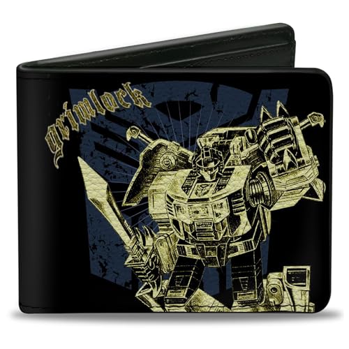 Hasbro Wallet, Bifold, Transformers Grimlock Sword Pose and Autobot Shield Black, Vegan Leather
