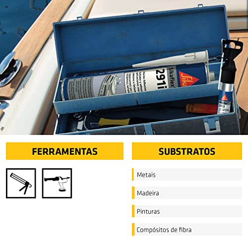 Sika - Selante e adesivo - Sikaflex-291i Preto - Construção náutica - Resistente - Cartucho 300 ml