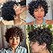 Amecire Short Curly Wigs for Black Women Human Hair Afro Natural Curly Wig Brazilian Virgin Pixie Cut Wig Human Hair With Bangs 150% Density None Lace Front Bob Wigs 1B Color (Big Curly)