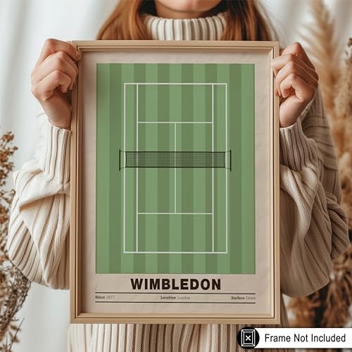 Monem Art 4-Piece Sports Print - Tennis Poster - Sport Tournament Art - Grand Slam Wall Design - US & Australian Open Print - Great Gym, Living Room or Office Decor - 8x10 UNFRAMED