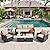Yalissey 6 Pieces Wicker Patio Furniture Sets, Outdoor Conversation Set PE Rattan Sectional Sofa Couch with Swivel Chairs Ideal for Indoor Porch Deck Bistro Lawn Garden Backyard Poolside-Khaki