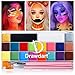 Drawdart Face Body Paint Kit, 20 Colors Oil Based Painting Palette with 4 Professional Artist Brushes, Large Deep Pan Face Painting Kit Ideal for Halloween SFX Cosplay Costume Makeup
