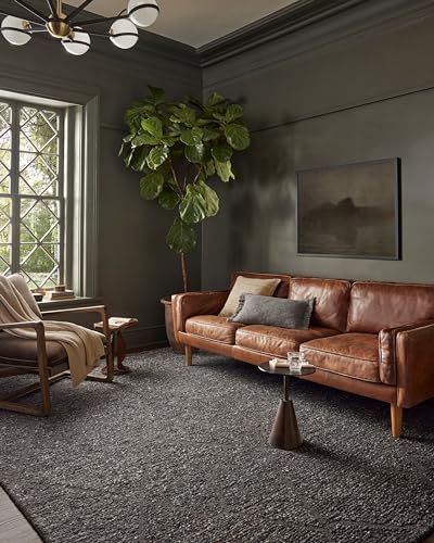 Image of Loloi Magnolia Home by Joanna Gaines Jones Granite 9'-3 inch x 13' Area Rug | Magnolia Home by Joanna Gaines JON-05 Approx. 9x13 Grey Living room Dining room Bedroom, Plush, Organic, Low-Pile, Area Rug