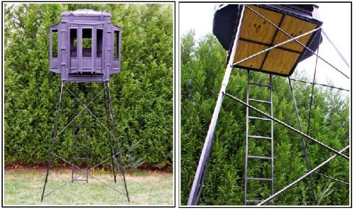 Hughes Company HP-67055 Adjustable 5-10' Hunting Tower for 4x4 Floor Box Blind