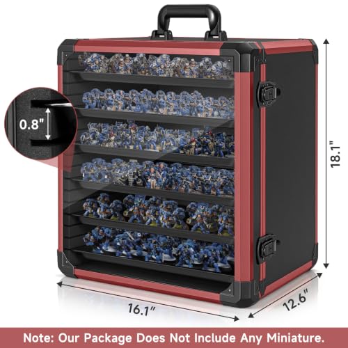 Image of Miniatures Storage Case Miniatures Transport Case Aluminum Alloy Frame with Lock (X-Large Size)