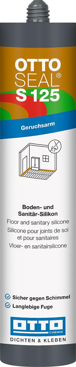 OTTOSEAL S 125 geruchsarmes Boden- & Sanitär-Silikon C7112 matt schwarz 310ml – Geruchsarm – Sicher gegen Schimmel – Ideal für Bad, Küche & Wohnbereich, innen wie außen