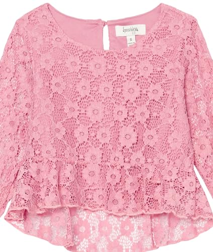 Speechless Girls' Embroidery Mesh Long Sleeve Top2