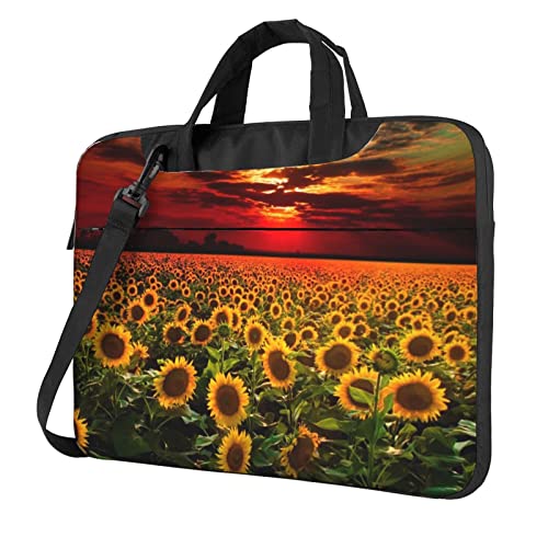 Sac ordinateur portable tournesol coucher de soleil protecteur contre les chocs
