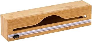 食品保存容器、ディスペンサー、スライド式カッター、収納ボックス、ラッピングナイフ、オーガナイザー、食品保存袋、食品ラップ、木製、多層、壁掛け、スライド式、再利用可能、家庭用、キッチン用品収納。 (1つのグリッド,原色)