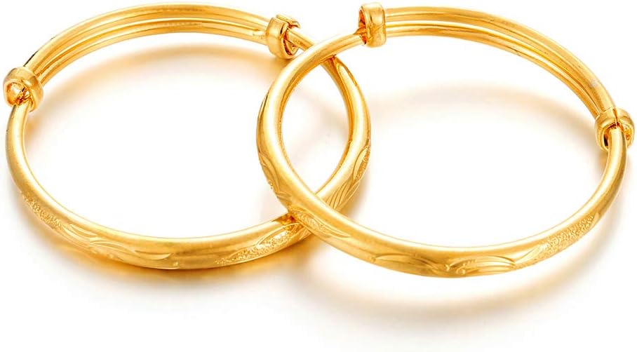 2pcs/lot Baby Bracelet for infant Girls Boys 18K Gold Plated Kids Baby Expandable Adjustable Bangles &bracelets Birthday Christmas Gifts