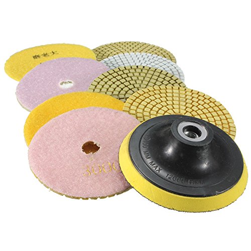 RanDal 9Pcs 4 Pulgadas 50-3000 Grano Diamante Pulido Almohadillas De Ajuste Con La Herramienta De Pulido De Disco Autoadhesivo