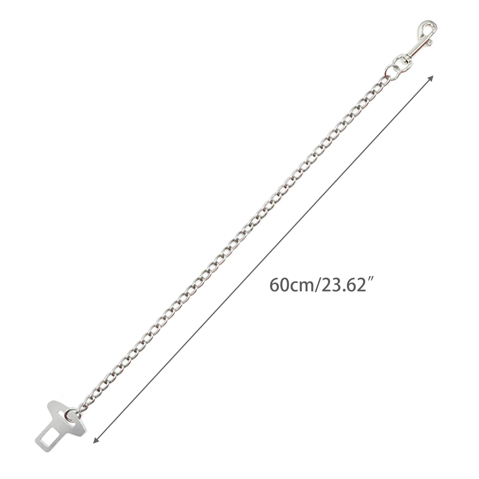 YUIP Kauwbestendige hondenautogordel, veiligheidsgordel, huisdier, no-chew tetherkabel, roestvrij staal, hondenriemen, touw, puppy-voertuig, veiligheidsgordel met dubbele clip en vergrendelbevestiging