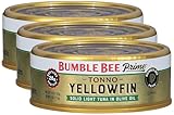 Bumble Bee Prime Tonno Tuna In Olive Oil, 5 oz Can (Pack of 3) - Premium Wild Caught Yellowfin Ahi Tuna - 28g Protein Per Serving - Non-GMO Project Verified, Gluten Free, Kosher