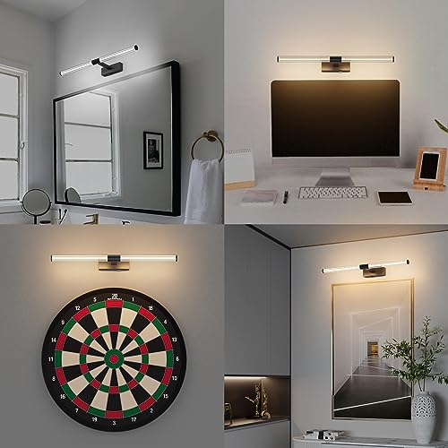 Image of Wireless Picture Light, Battery Operated 23.6 inches Black Picture Light for Wall, Rechargeable Picture Light with Remote for Display Art Work