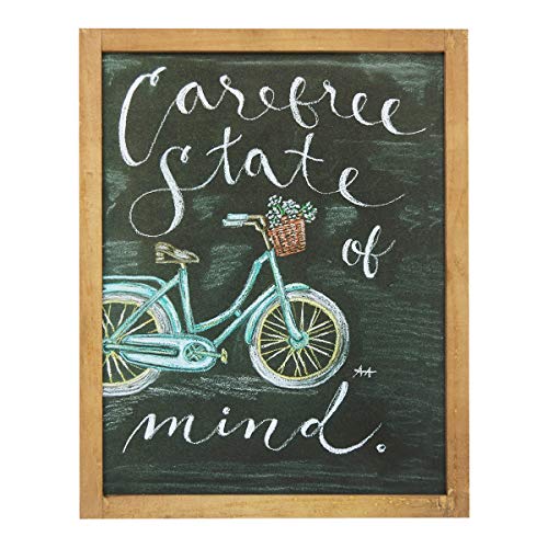 NIKKY HOME Wood Framed Chalkboard Wall Art Poster Print with Quotes Bicycle Decor