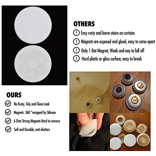 Magnetic Shower Curtain Weights, Shower Liner Weights, 10 Pieces Shower Curtain Weights Magnets, Silicone Fully Wrapped Curtain Liners Weights Bottom, Widely Apply To Indoors And Outdoors-5 Pairs. #TOP2