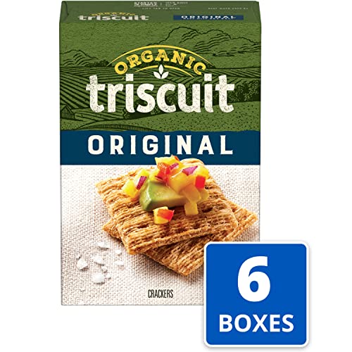 Triscuit Organic Original Whole Grain Wheat Crackers, Organic Crackers, Vegan Crackers, 6 - 7 Oz Boxes #TOP1