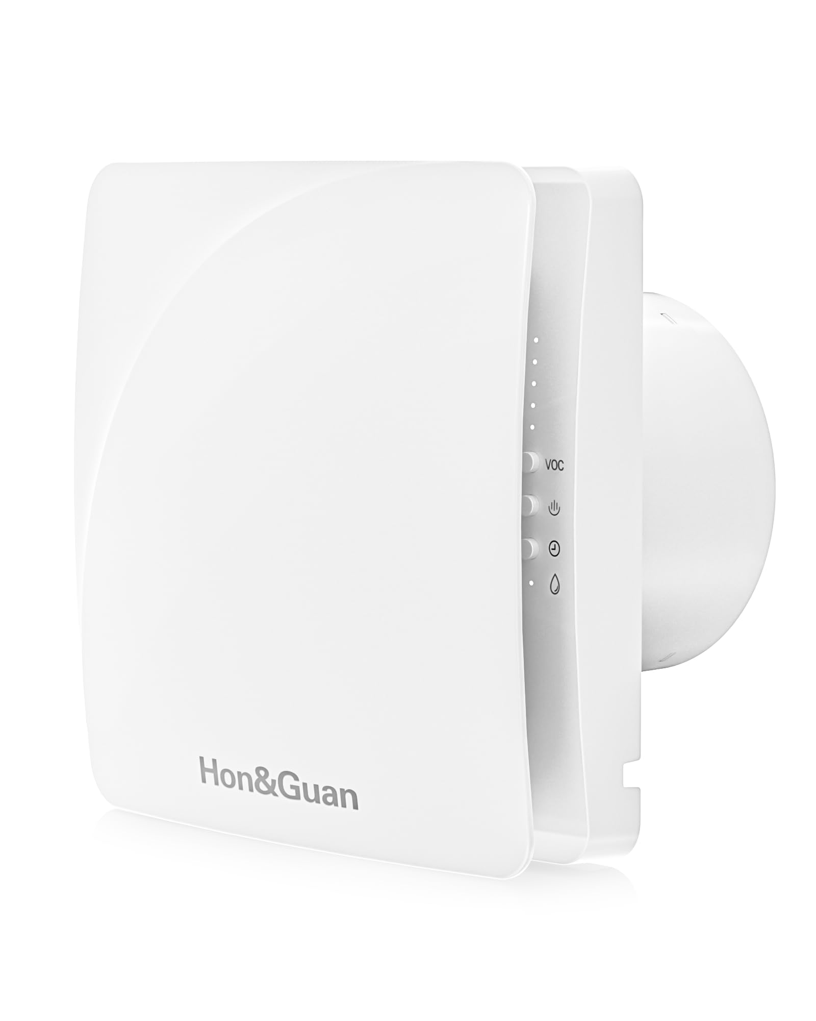 Hon&Guan Ventilador de Baño de 100mm con Sensor de Humedad & Válvula & VOC