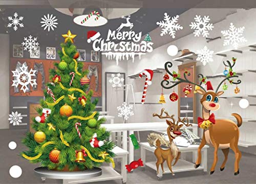 Etiqueta de la ventana de Navidad PVC Pegatinas de colores de Santa Vinilos de Vinilo RemovibleVacaciones de Navidad tamaño del patrón de decoración: 55 X 38 cm / 21.6 X 15 '' (801)