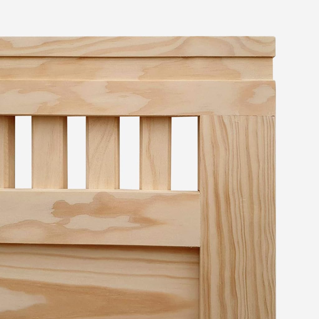 Muebles Cabecero de Madera Bora (Flotante), para Pared. para Camas de 135 | Cabezal Madera Pino | Dormitorio Matrimonio (Blanco, Cama 135 (145 cm))
