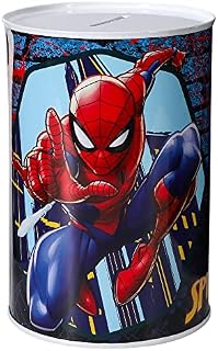 Stor Spiderman Kids Money Piggy Bank Coin Saving Cash Tin Metal Box Boys Girls