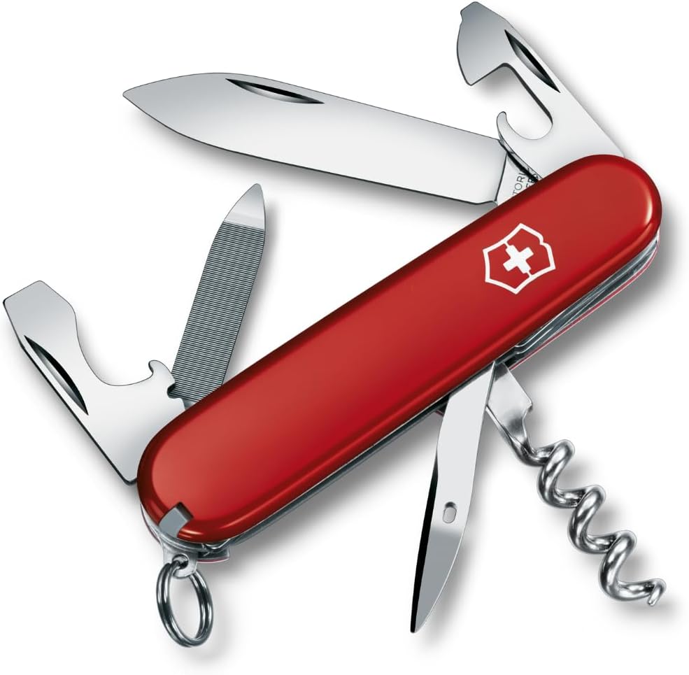 Victorinox Sportsman Medium Pocket Knife 0.3803 Red Swiss Made Pocket Knife With 13 Functions